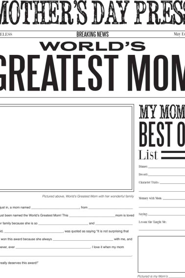 mother's day newspaper