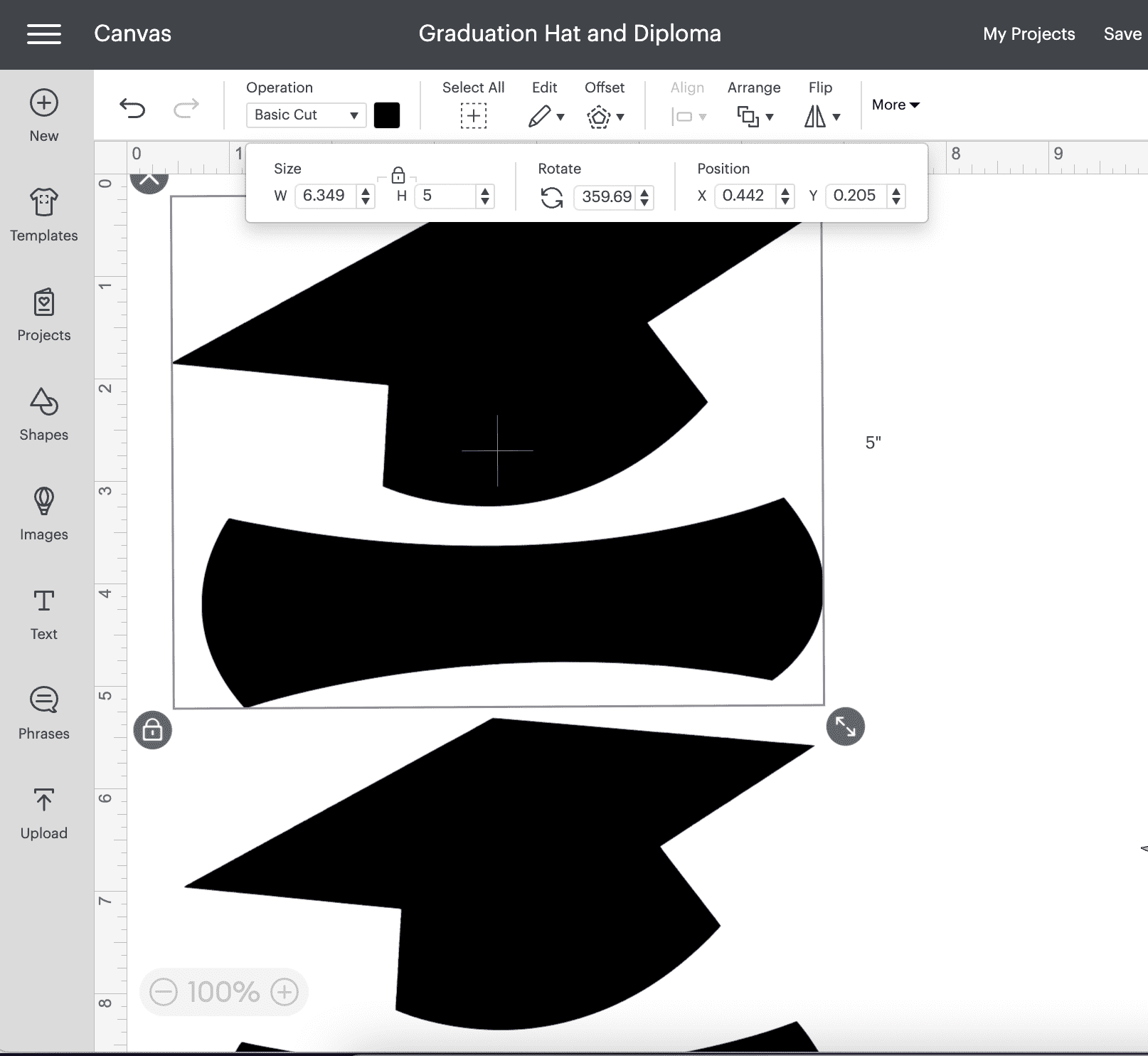 graduation hat and diploma cutting files