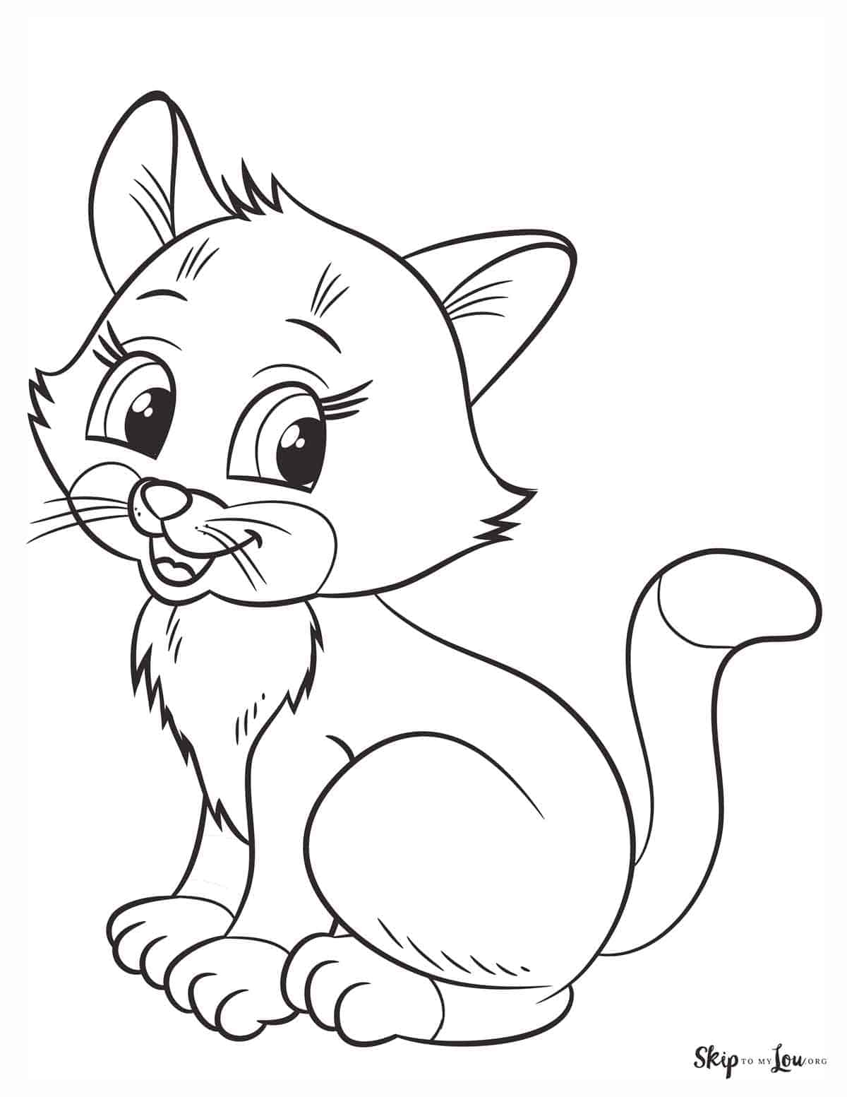 cute kitty coloring page