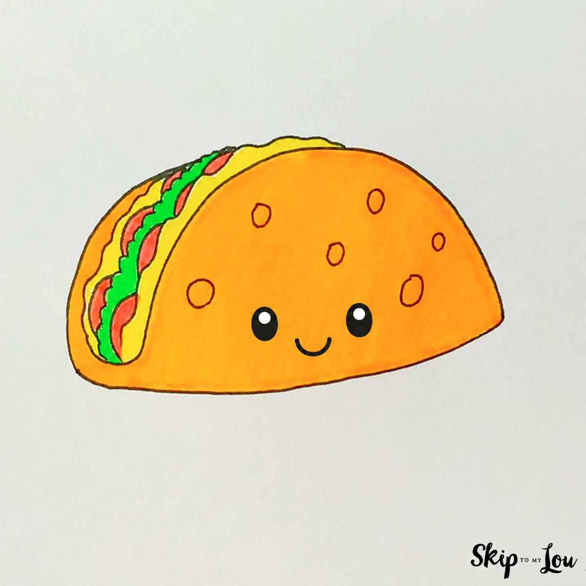 colored taco drawing