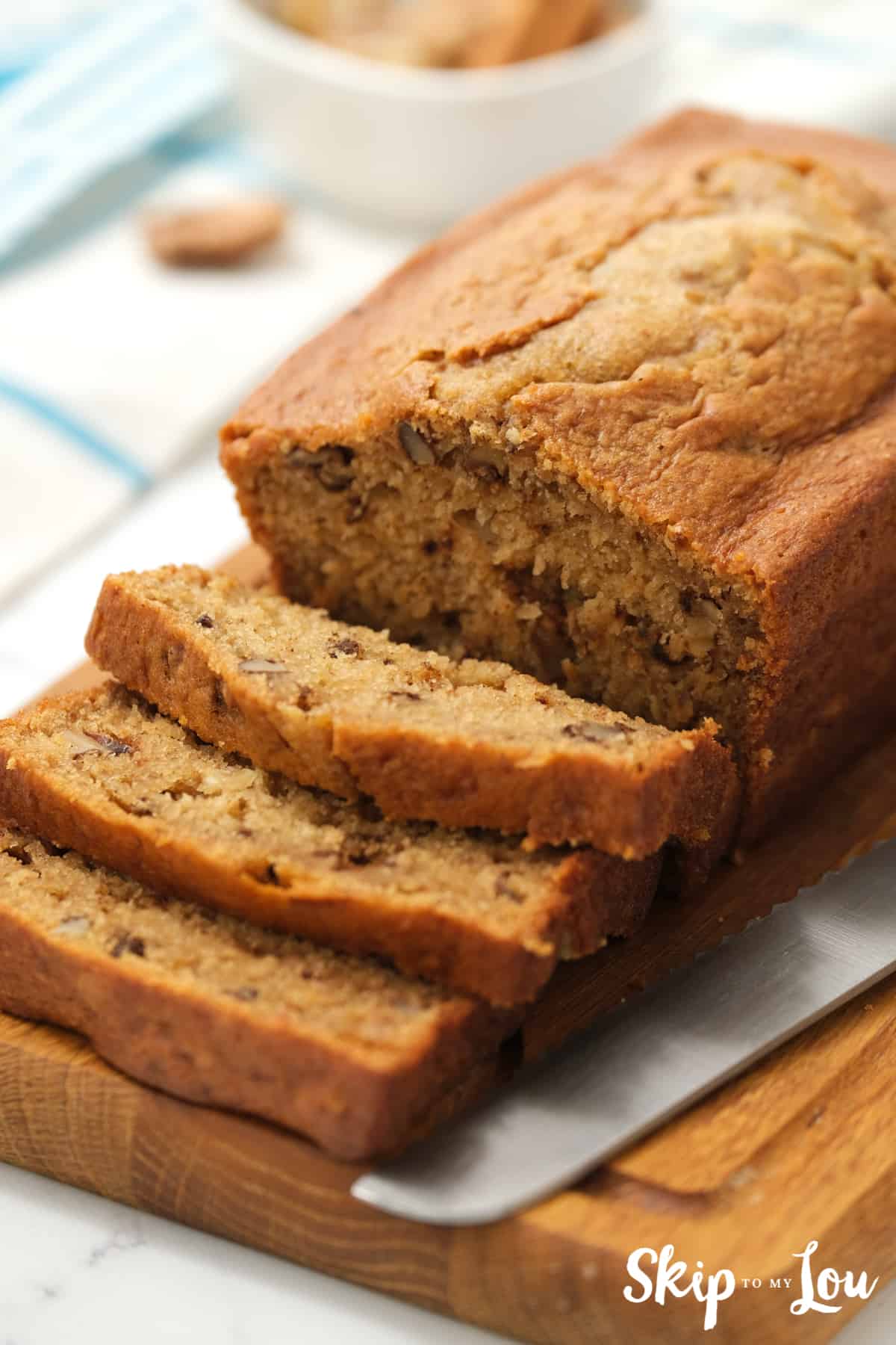 yummy peach bread sliced and served