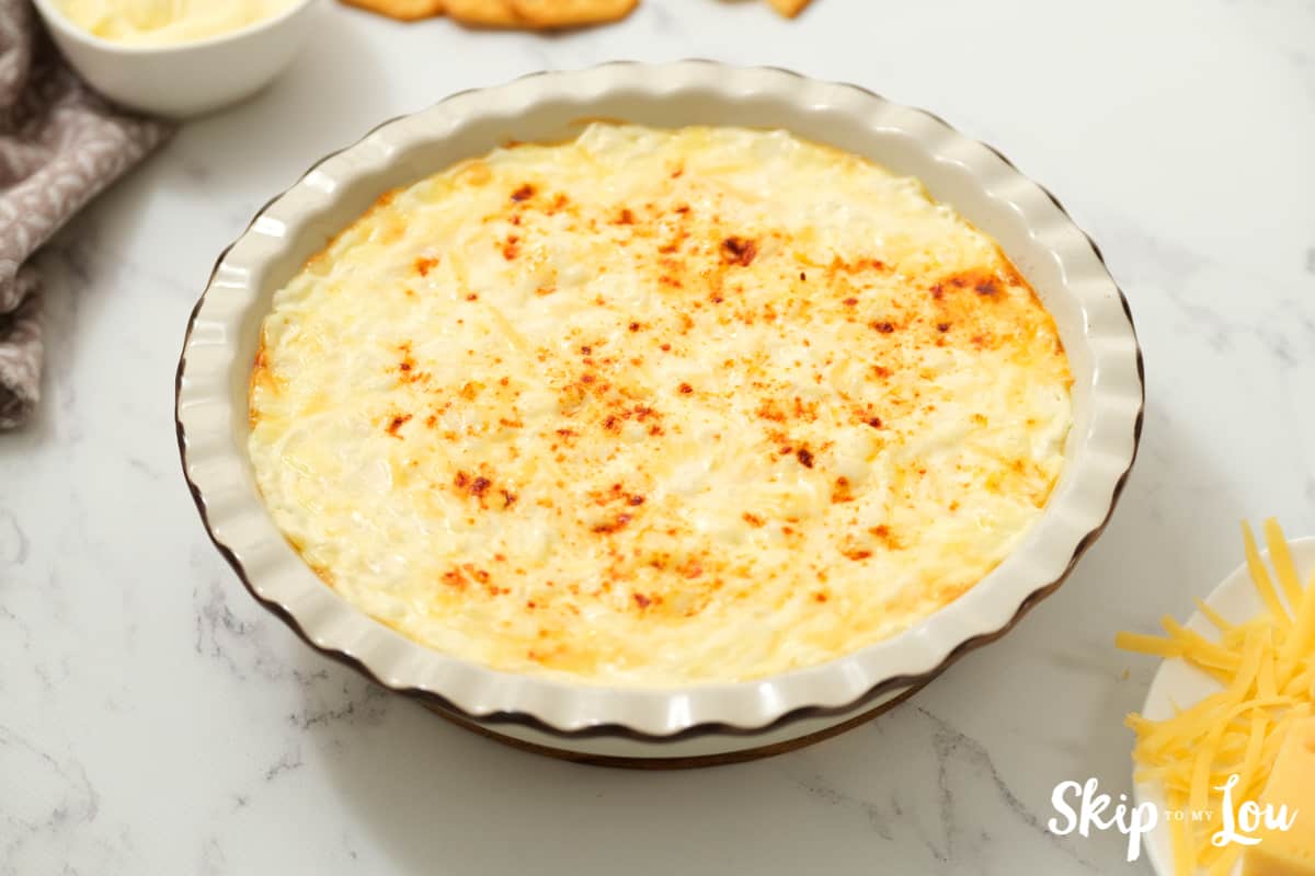 baked onion dip served