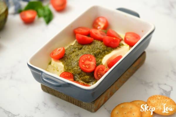 Baked basil pesto spread