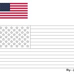 colored American flag and flag coloring page