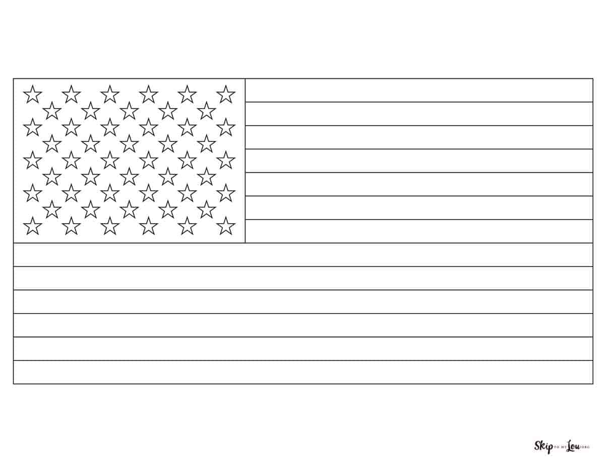 American Flag coloring page to download