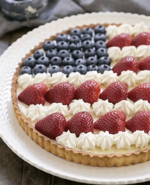 red white and blue tart