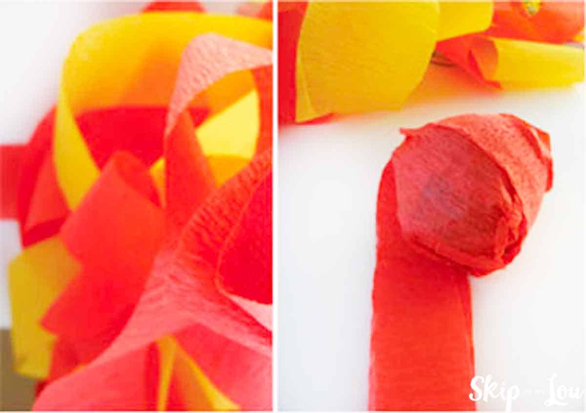 strips of crepe paper