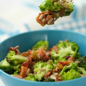 yummy bite of healthy broccoli salad