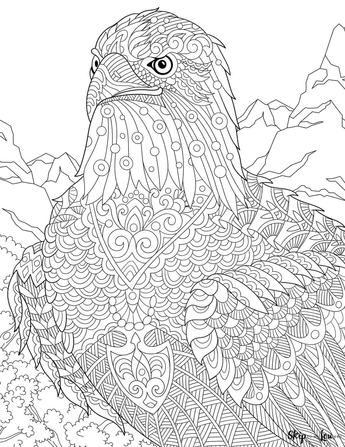 zentangle bald eagle