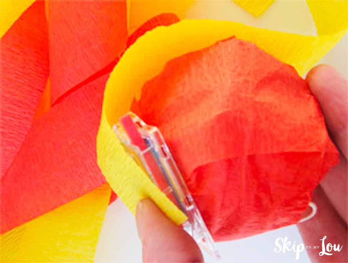 wrapping present in surprise ball
