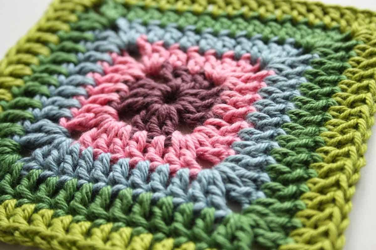 Solid granny square multiple colors