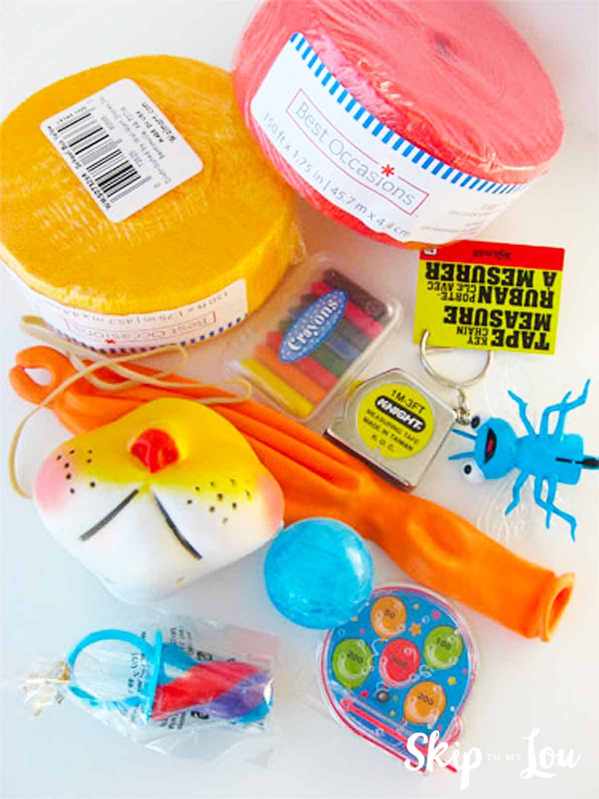 Supplies for making surprise balls 