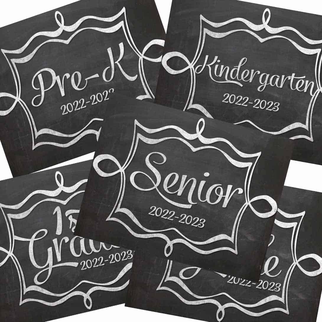 Bakc to school photo signs from Skip to My Lou.