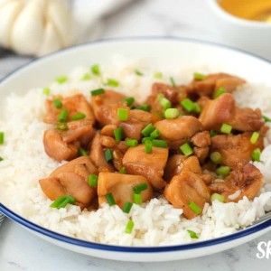 Honey Bourbon Chicken served