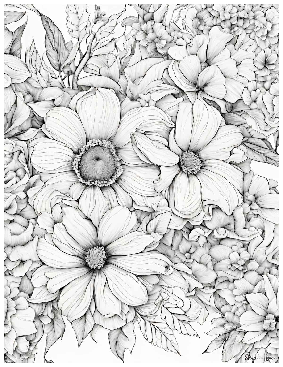beautiful flower coloring page from skip to my lou