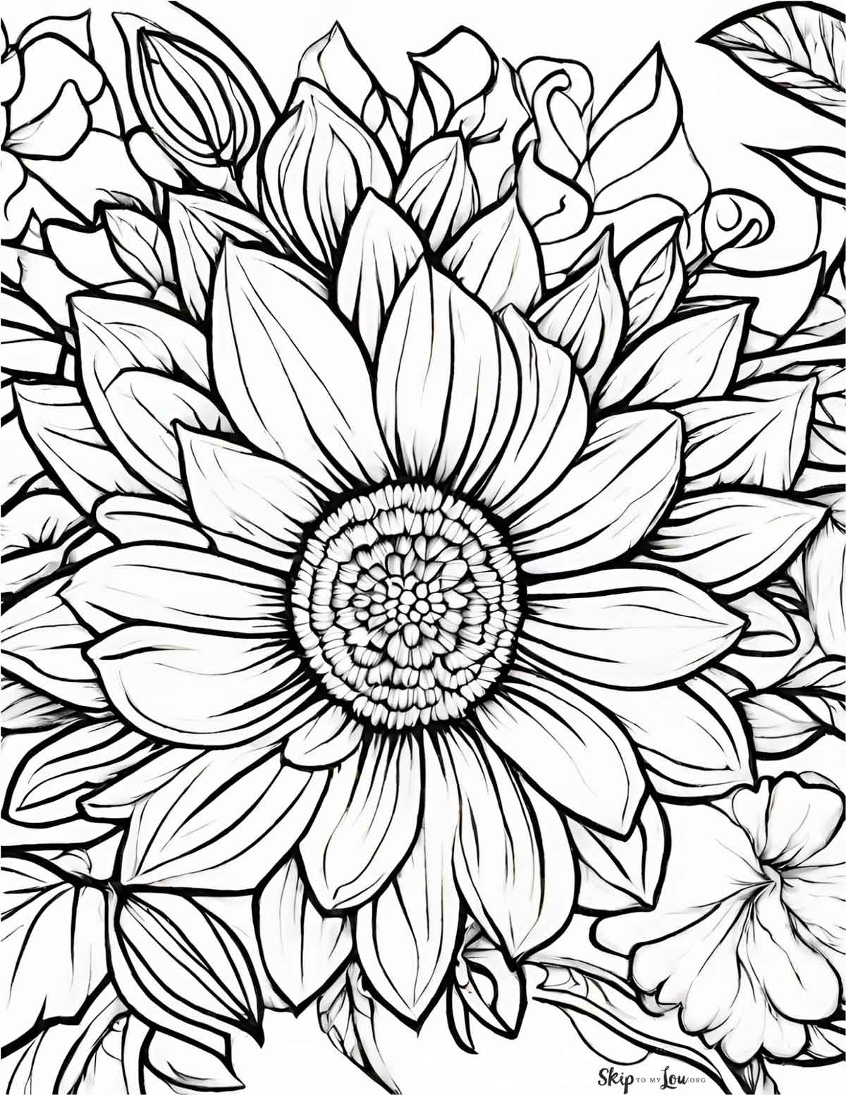 free flower coloring sheet