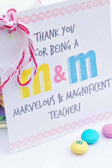 m and m teacher gift