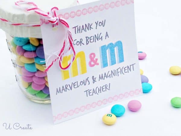 m and m teacher gift