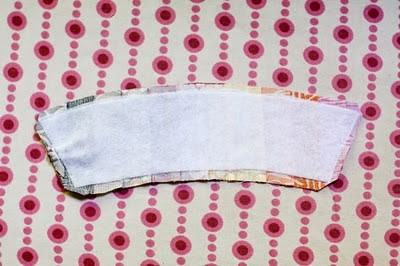 all four edges of the fabric coffee sleeve sewn together