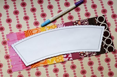 template placed on patchwork right sides up