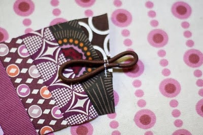 hair elastic sewn to the patchwork sleeve