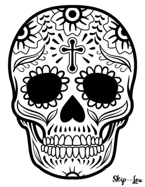 sugar skull with cross on forhead