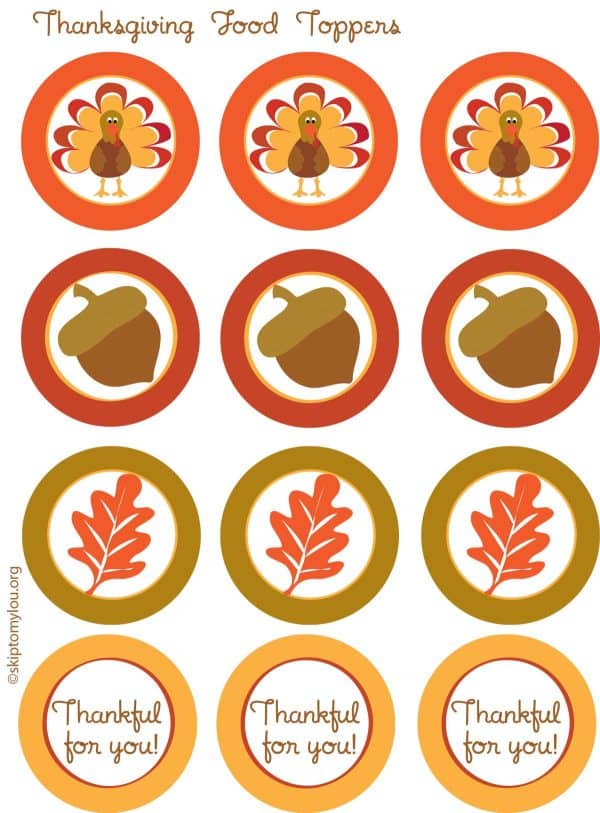 thanksgiving cupcake toppers
