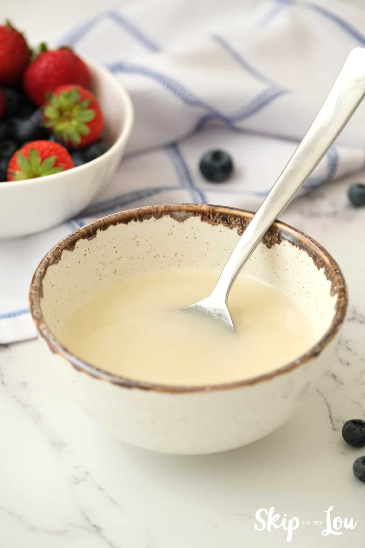 small bowl with cornstarch and water combined.
