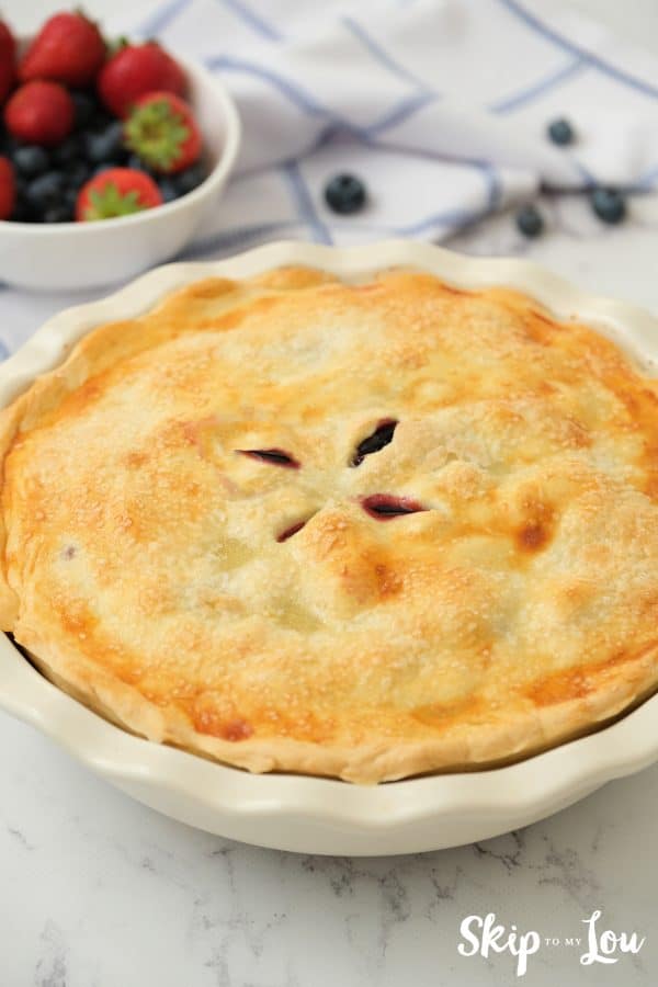 Triple Berry Pie with a perfect crust.