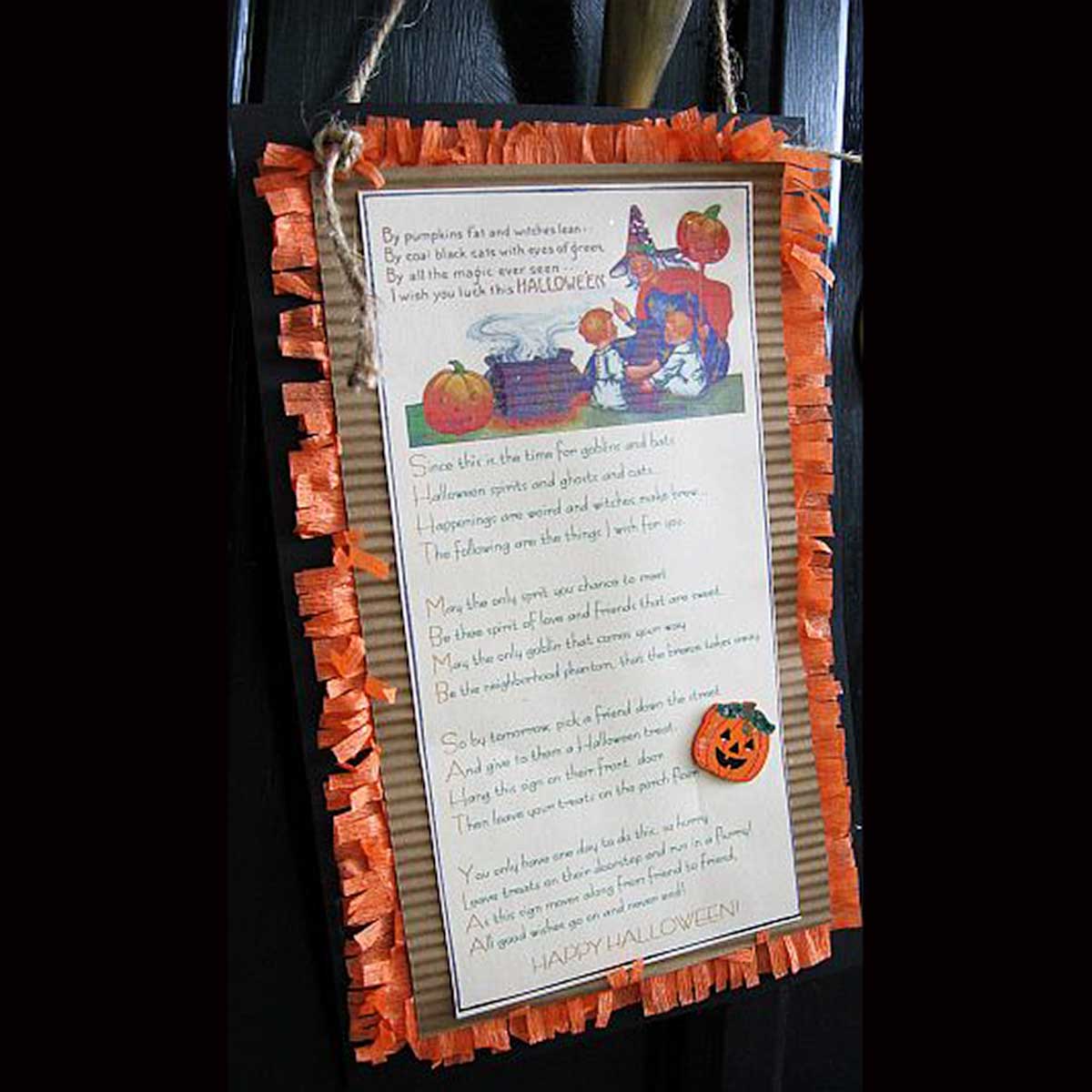 You’ve Been Booed Poem Printable on Door and Treat Bucket