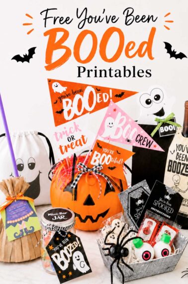 Free You’ve Been Booed Printables with Halloween Boo Basket Ideas and Gift Tags
