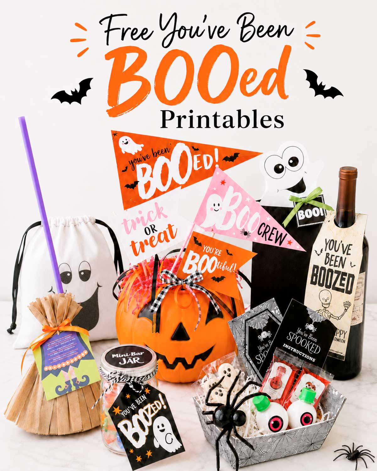 Free You’ve Been Booed Printables with Halloween Boo Basket Ideas and Gift Tags