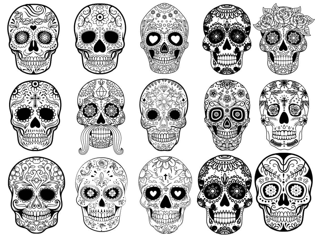 Numerous free printable Sugar Skull Coloring Pages