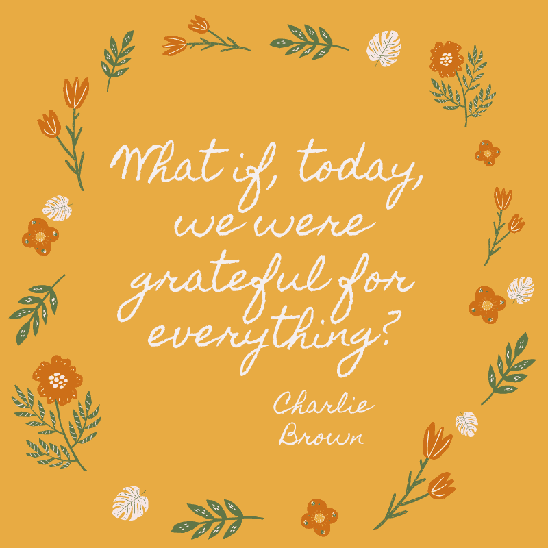 What if, today, we were grateful for everything? Charlie Brown