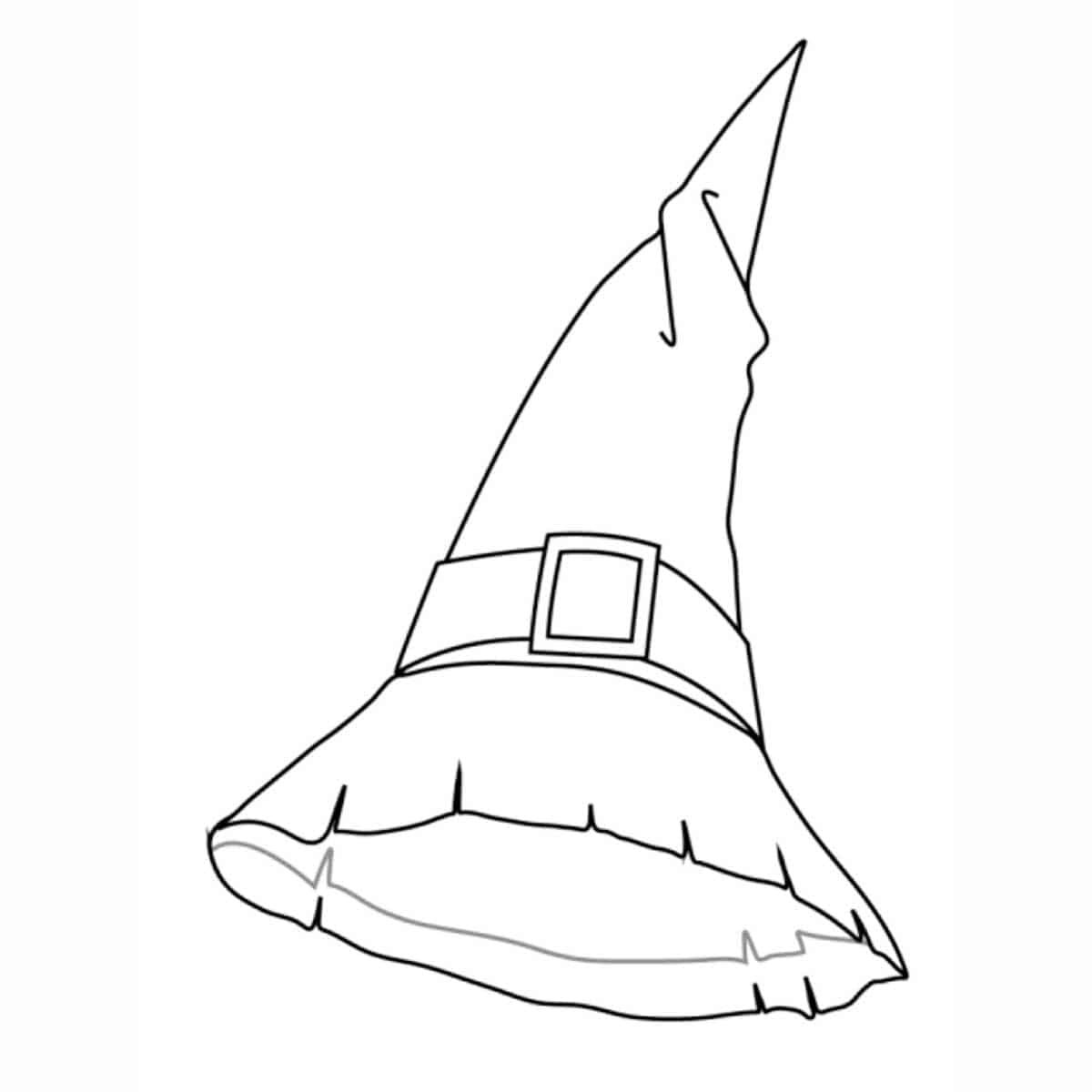 black and white drawing of a pointed witch hat by Skip to my Lou.