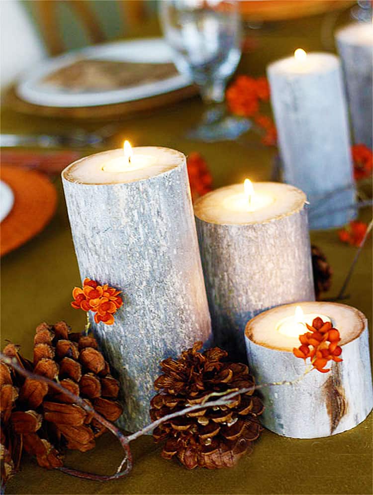diy wood tea light holders