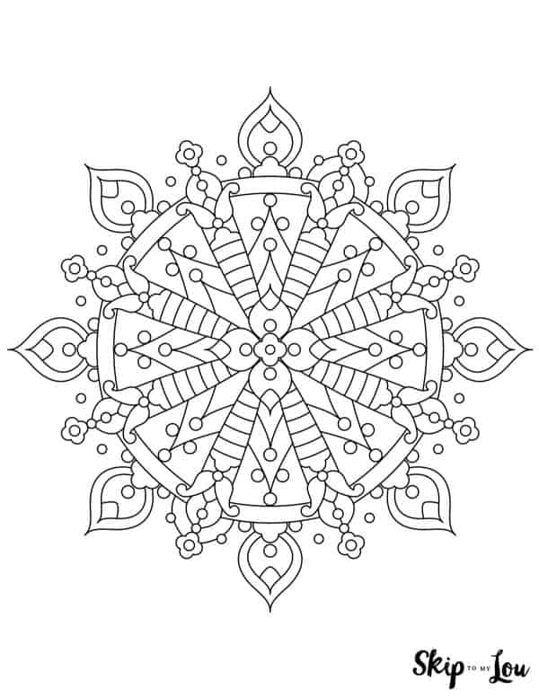 printable mandala snowflake