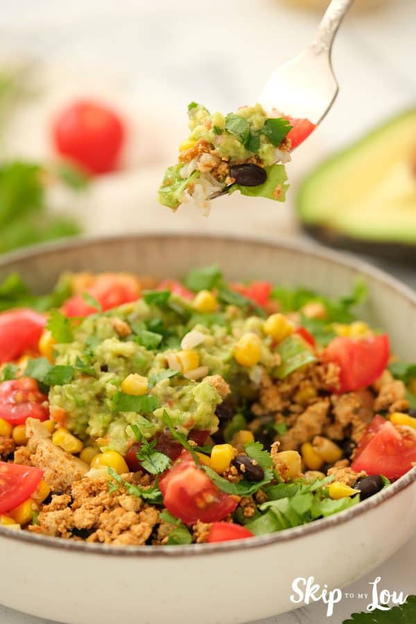 Safritas Bowl assembled and served in a white dish.