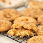 Toffee Doodle Cookies displayed on a wire rack. -Skip To My Lou