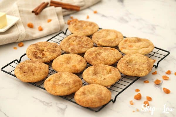 Toffee Doodle Cookies cooling on a wire rack. -Skip To My Lou