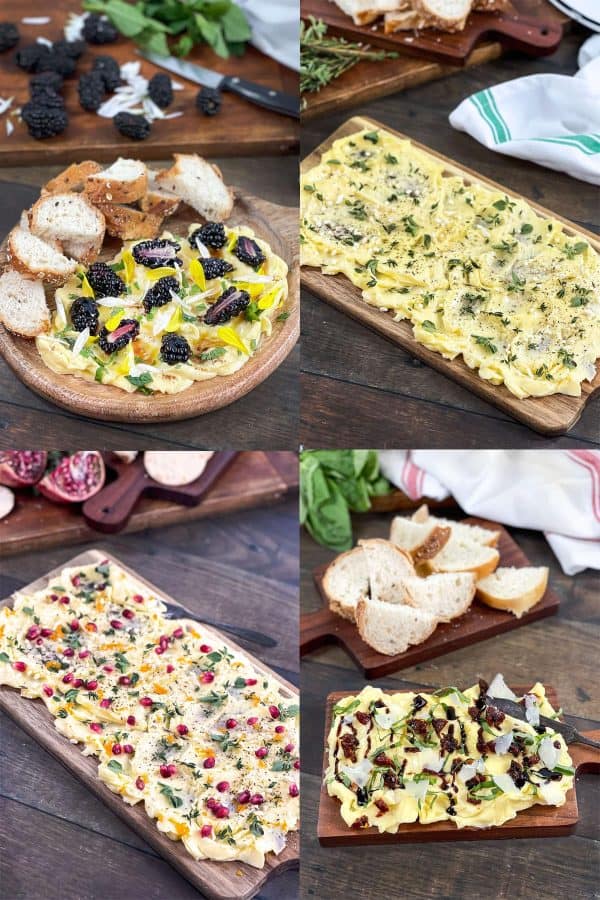 collage of easy butter board ideas