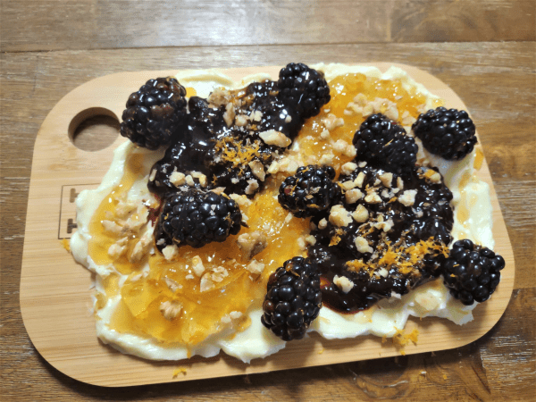 blackberry orange and honey homemade butter board