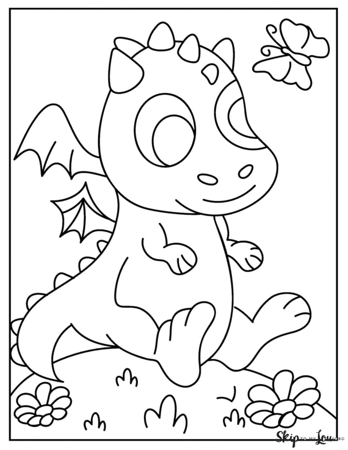 cute sitting dragon