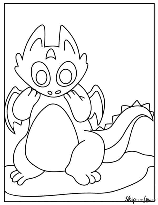 front of dragon coloring page