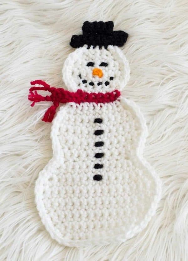 crochet snowman hot pad skip to my lou