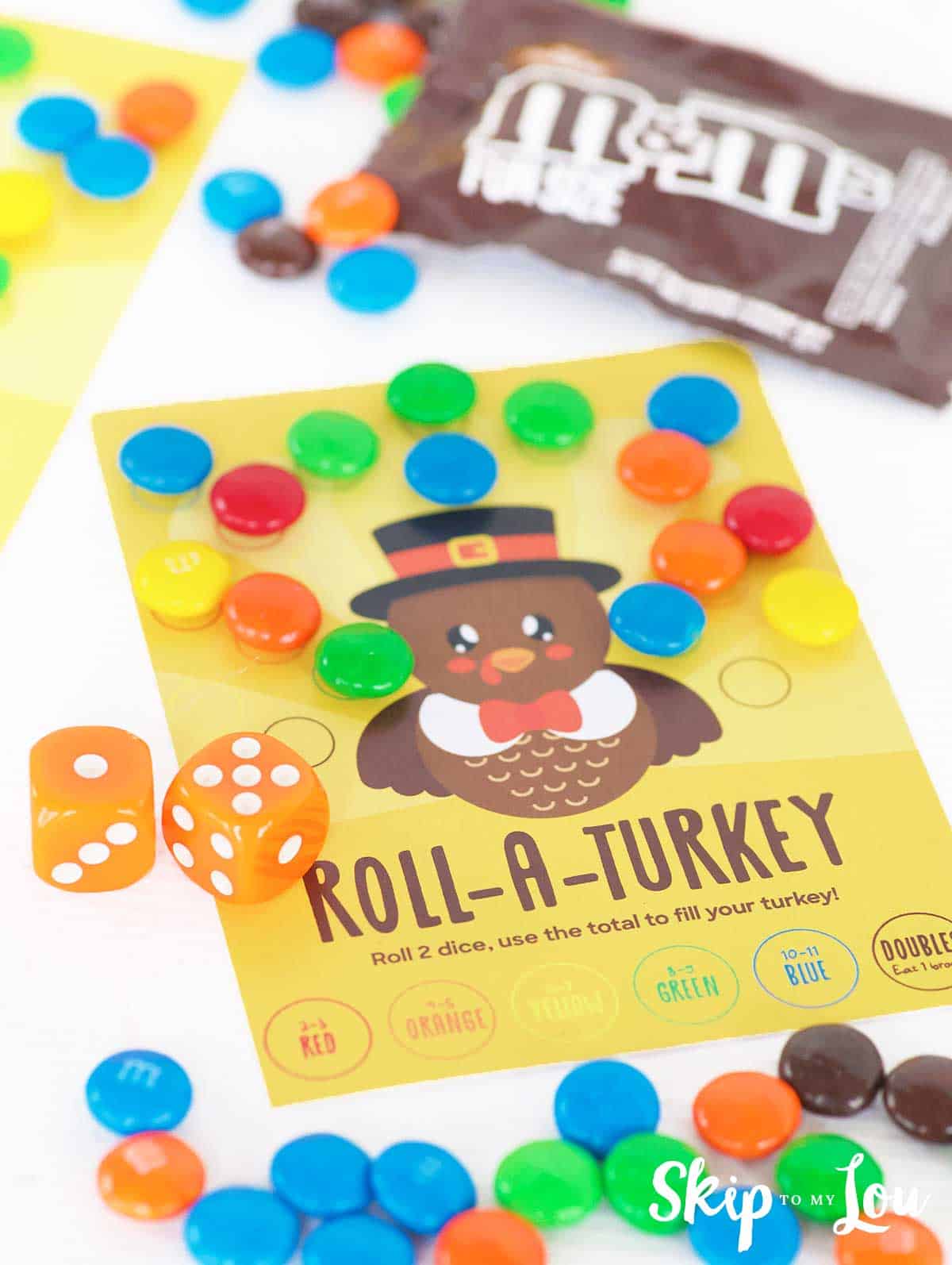 printable thanksgiving roll a turkey