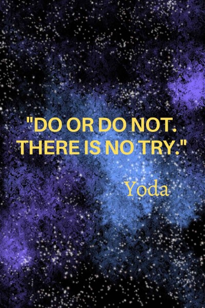 "Do or do not. There is no try." - Yoda