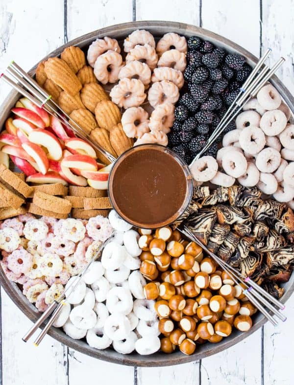 Image shows a dessert board with a fall-theme. via reluctant entertainer