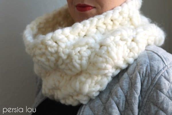 thick white crochet cowl skip to my lou