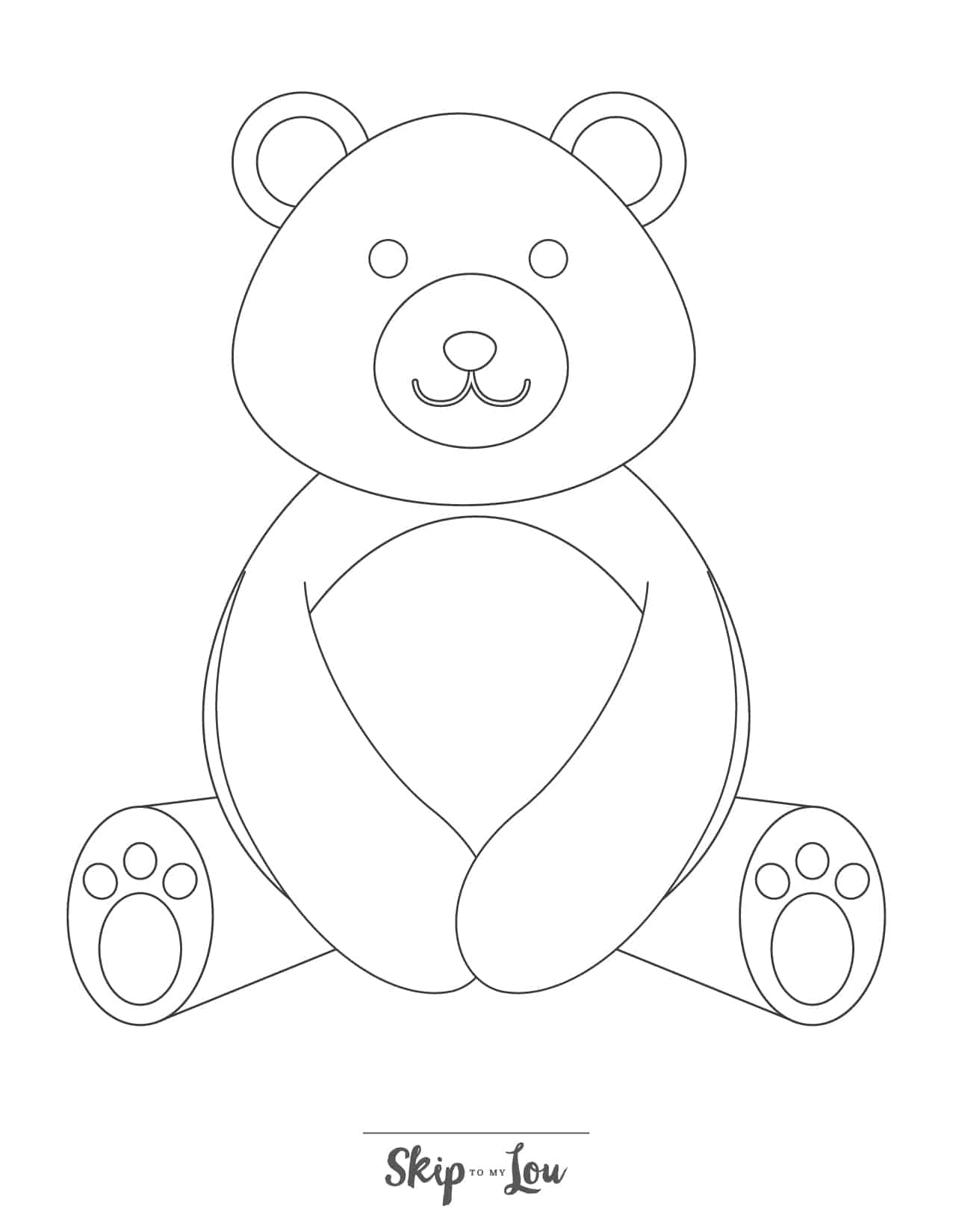 Black and white drawing of a Teddy bear sitting upright with its arms crossed in front by Skip to my Lou.